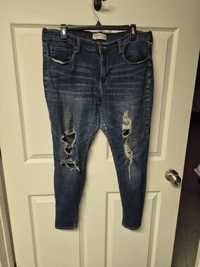 Mudd Ripped Dark Blue Skinny Jeans